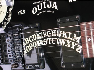 ouija guitar bridge closeup
